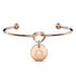 Fancy Alphabet Letter Initial Bangle in Rose Gold -A